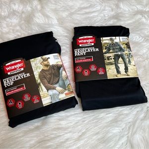 NEW Wrangler Workwear Performance Baselayer Top & Pants Black Men’s Size 2XL